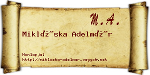 Miklóska Adelmár névjegykártya